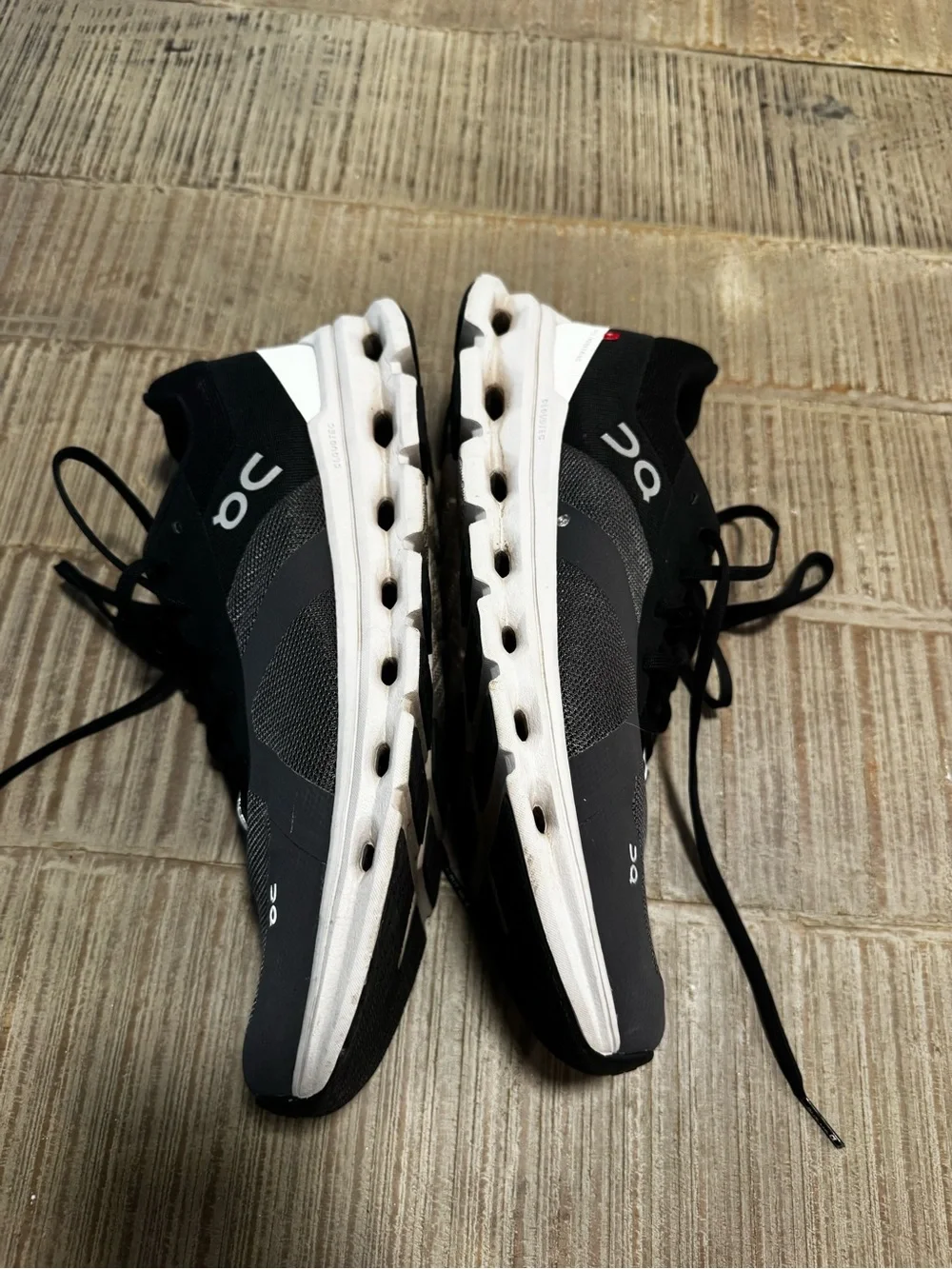 On Running Men’s Black and White Athletic Running Shoes